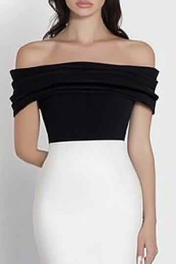 White Mermaid Off The Shoulder Formal Dress